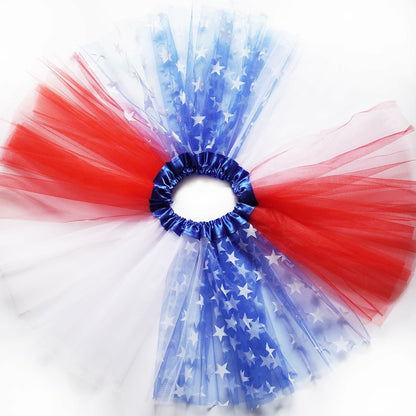 SUFEINI Women's Plus Size Usa Star Tutu Skirt Dance Ballet Halloween Size Plus
