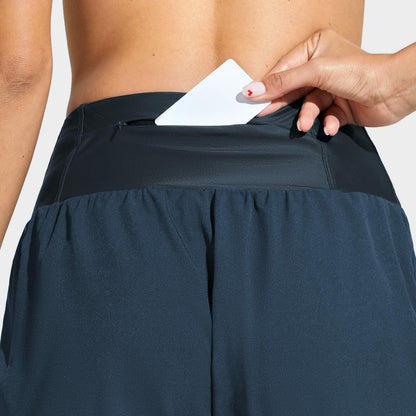 Cagola Women's High Waisted Tummy Control Swim Shorts Black 5" Inseam Size M