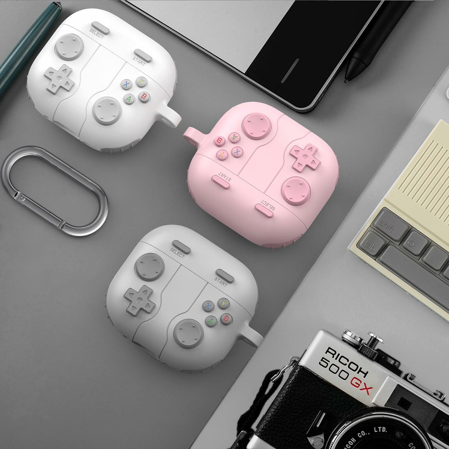 AirPods 4th Gen Case Shockproof Silicone with Cleaner Kit & Keychain Pink