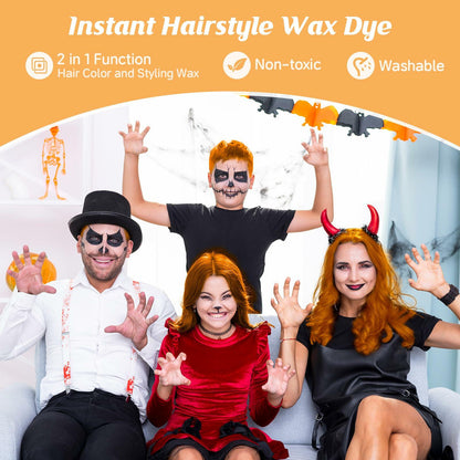 Orange Spider & Octopus Temporary Hair Wax Kit Washable Fun Hair Color for Teens