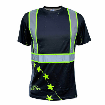 SafetyShirtz Men’s SS360 Stealth 1776 Betsy Ross Reflective UPF 40 Shirt M