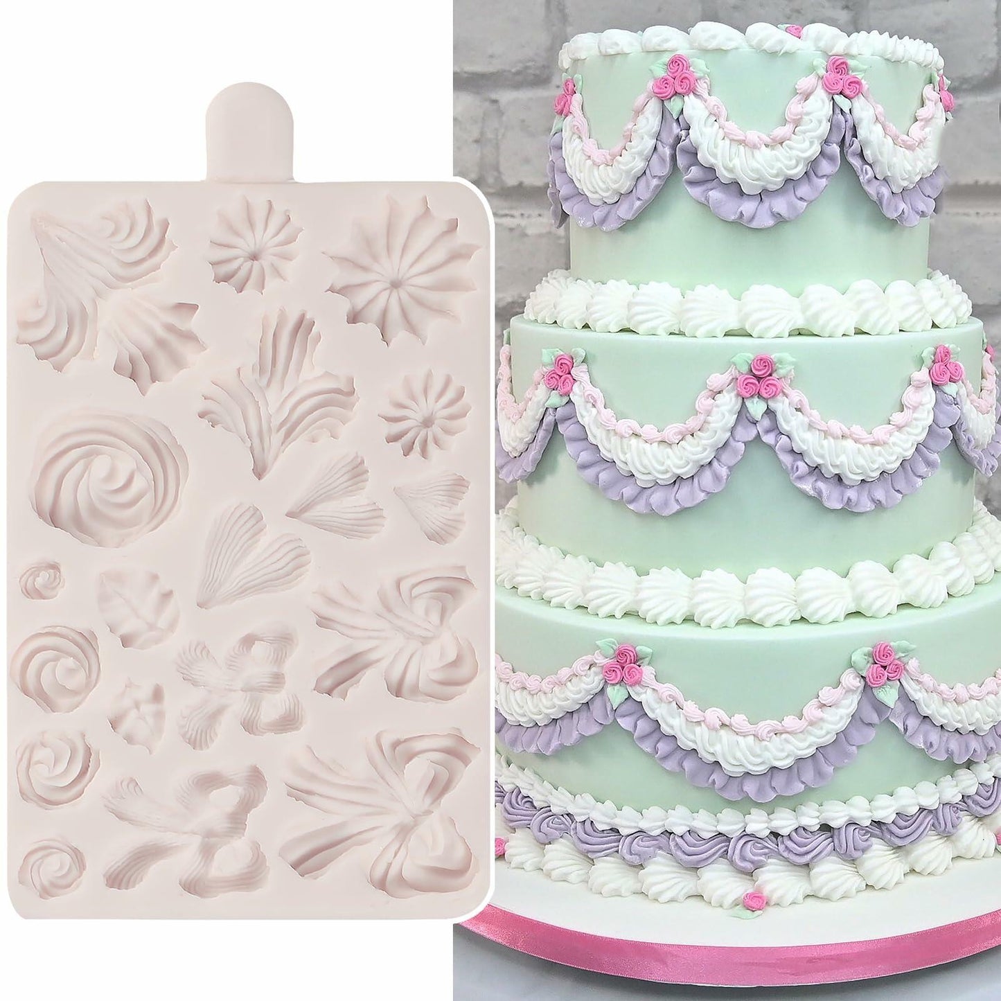ICNYEKl Hemp Rope Fondant Mold Bohemian Tassel Silicone Cake Baking Decor