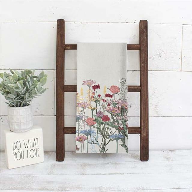 Ymaotrade 2-Pack Giraffe & Flower Dish Towels Microfiber Quick Dry 24x16in