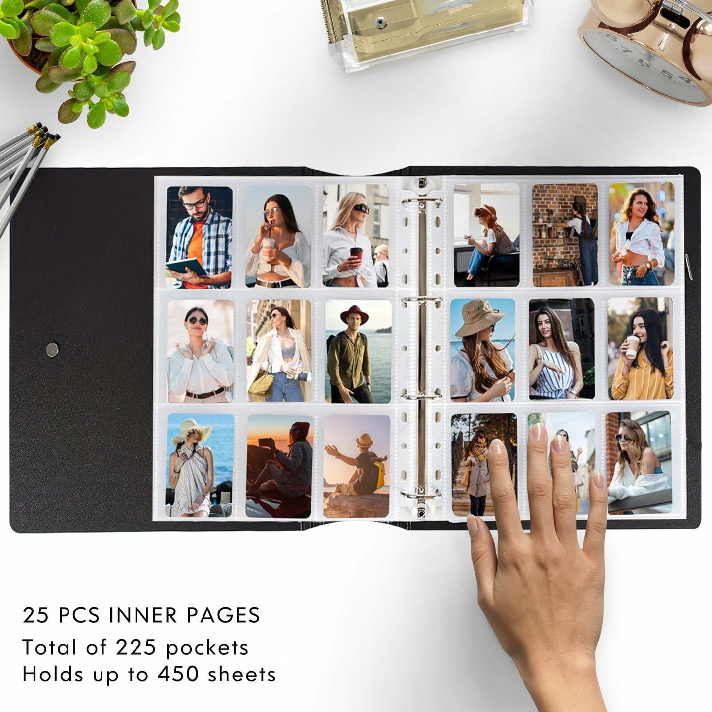 A4 Kpop Photocard Binder 25 Pages 9-Pocket White Album for Instax Mini Photos