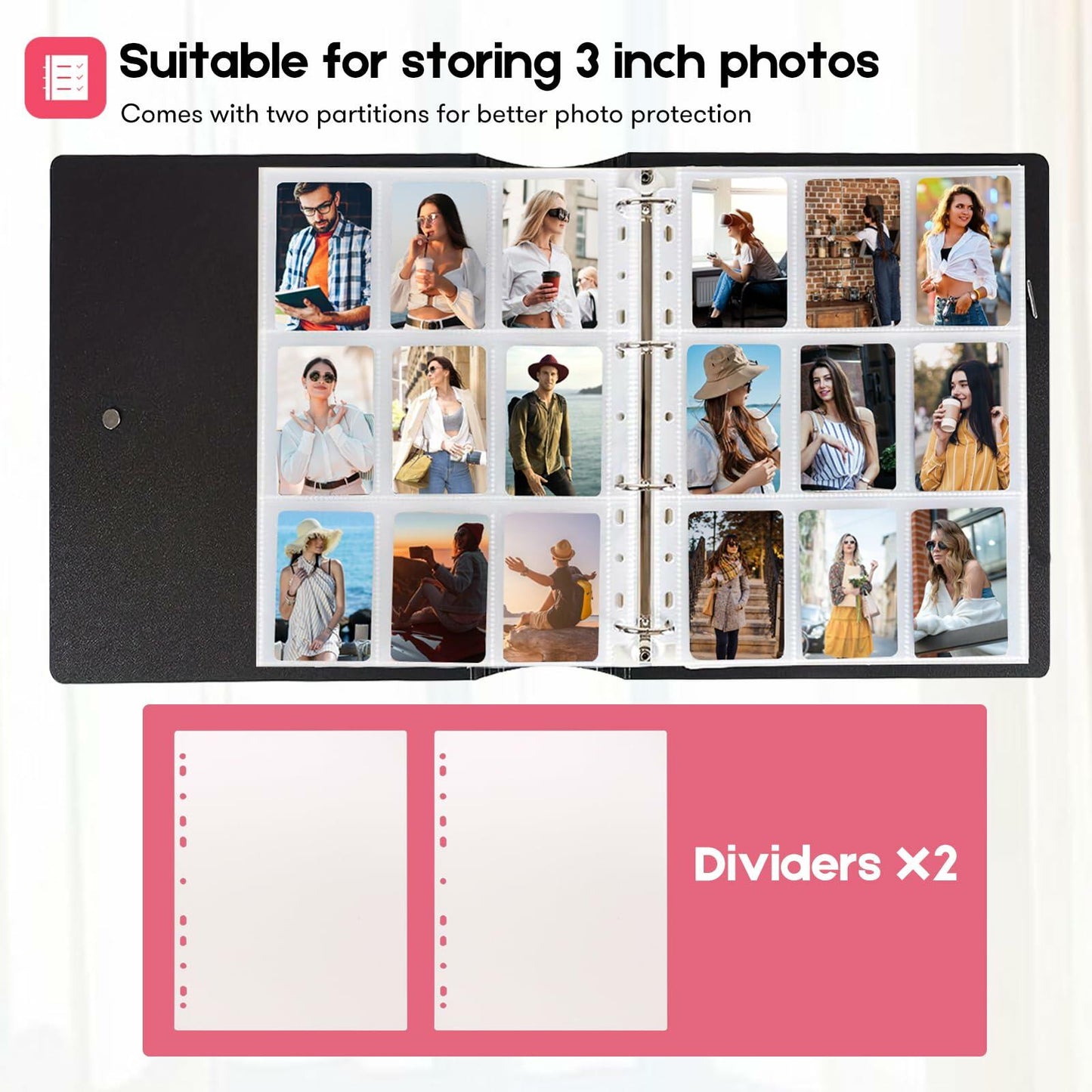 A4 Kpop Photocard Binder 25 Pages 9-Pocket White Album for Instax Mini Photos