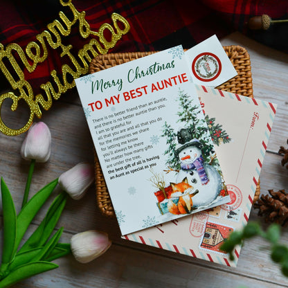 BlinkWishes Christmas Card for Aunt with Envelope & Seal | Xmas Gift