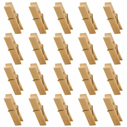 Mini Wooden Clothespins 20PCS Bamboo Clothes Pins Spring Clips Windproof