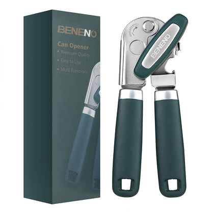 Beneno Manual Can Opener Heavy Duty Carbon Steel Sharp Blade Green