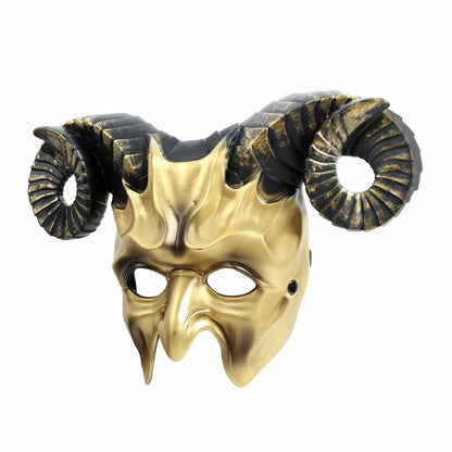 MCJC Devil Goat Horned Mask Adult Half Face Halloween Cosplay 4 Colors