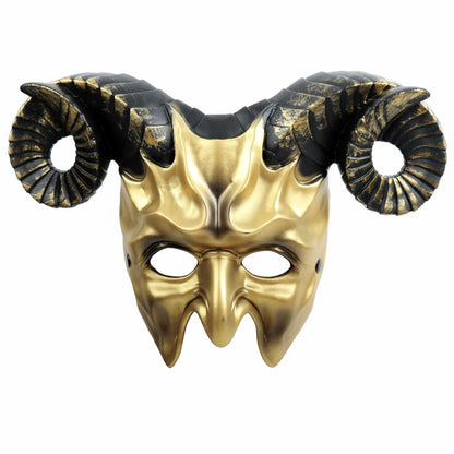MCJC Devil Goat Horned Mask Adult Half Face Halloween Cosplay 4 Colors
