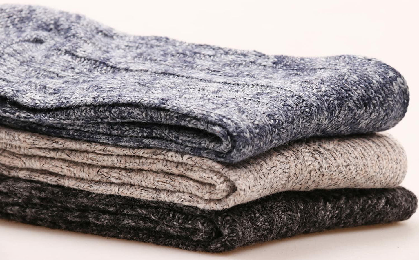 3 Pairs Women Winter Knee High Boot Socks Cable Knit Size 5-11