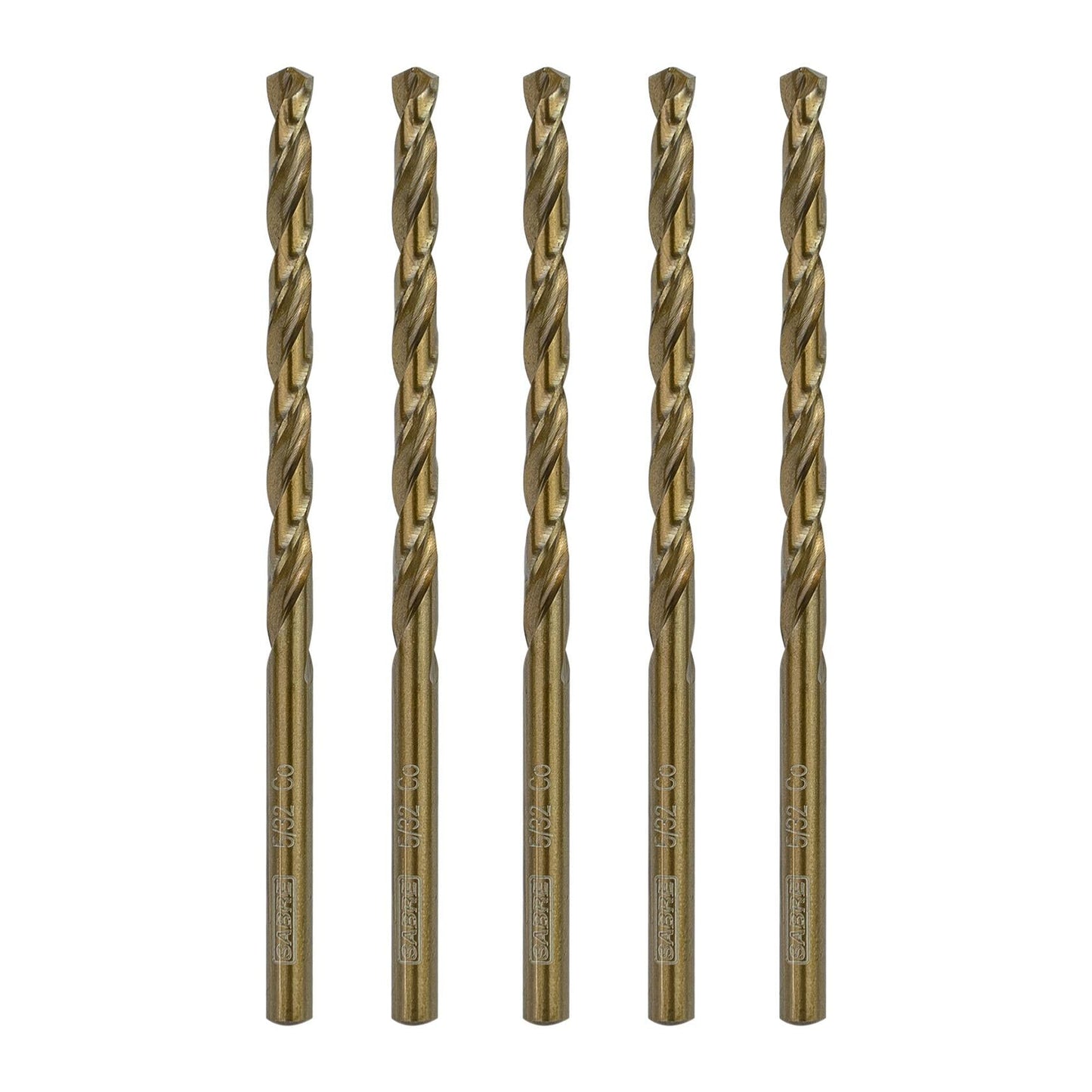 Sabre Tools 5/32” Cobalt Drill Bit Set 5pcs M35 Split Point Steel Metal Cast
