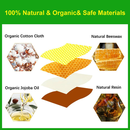 Beeswax Food Wraps 9-Pack Reusable Sustainable Alternative to Plastic