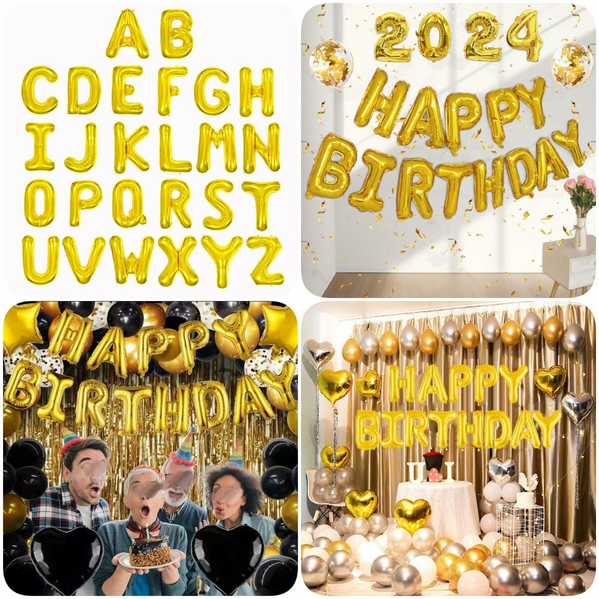WRWMSLGO Letter Balloons 40in Large Alphabet E Gold Foil Mylar Balloon