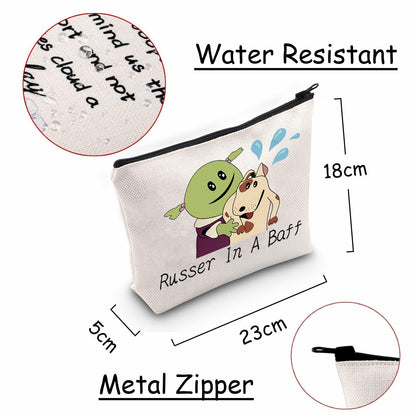 JXGZSO Cartoon Cosmetic Makeup Zipper Bag Russer In A Baff Polyester