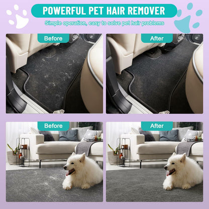 Qiguet Pet Hair Remover Carpet Scraper Fur Remover Tool Black