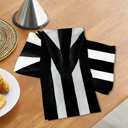 Jiudungs Halloween Kitchen Towels Set of 2 Black White Stripe 18x26 Inch