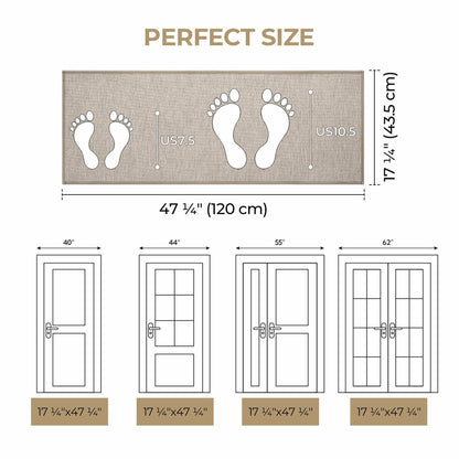 GRANNY SAYS Non-Slip Rubber Door Mat 17x47in Khaki Low Profile Runner