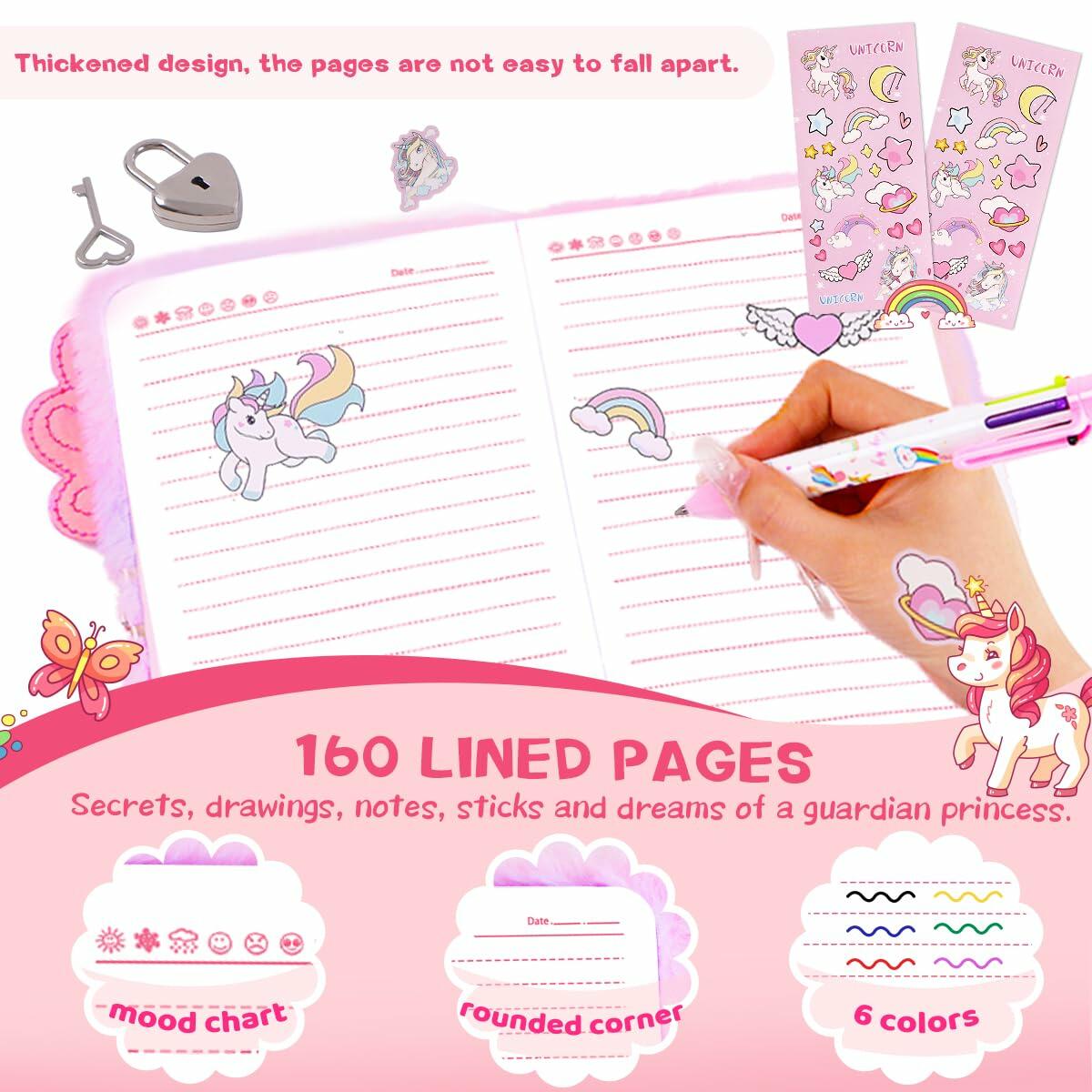PrinBarBee French Bulldog Diary with Lock Plush 160 Pages Multicolor Pen