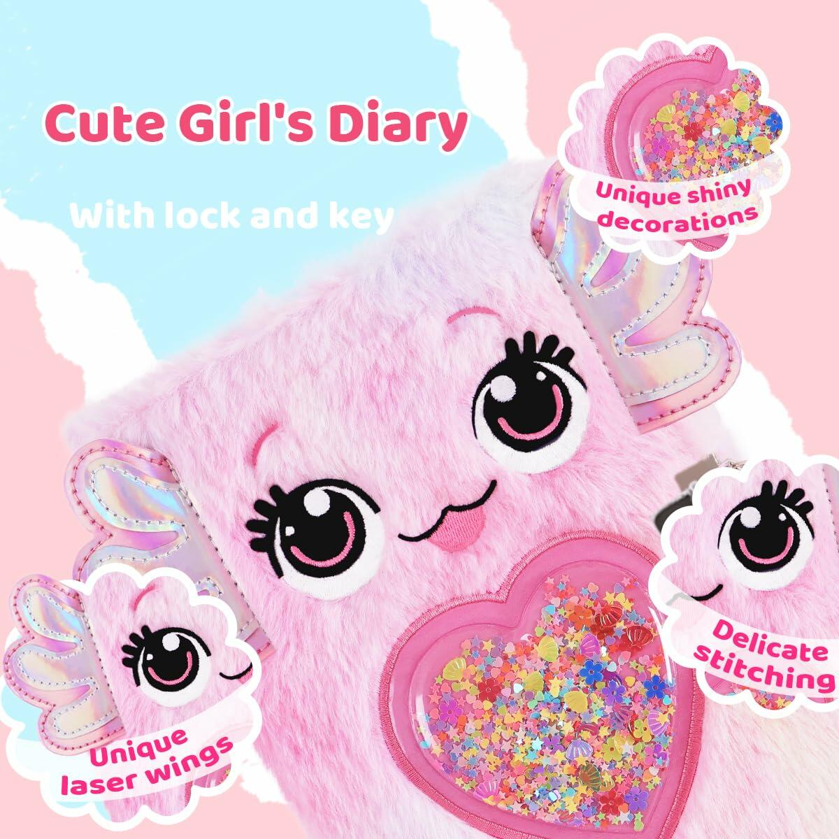 PrinBarBee French Bulldog Diary with Lock Plush 160 Pages Multicolor Pen