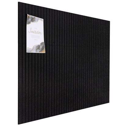 FUANGUI Felt Board 12 Pack Large Wall Tiles with Adhesive Tabs Stripe Black