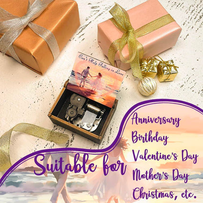 Sooharic "Can't Help Falling in Love" Wooden Music Box Gift for Her