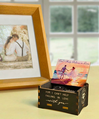 Sooharic "Can't Help Falling in Love" Wooden Music Box Gift for Her