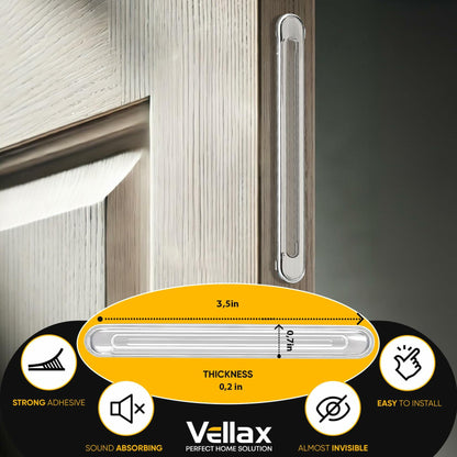 Vellax Clear Silicone Wall Protector Strips 3.5x0.7x0.2in 8 Count