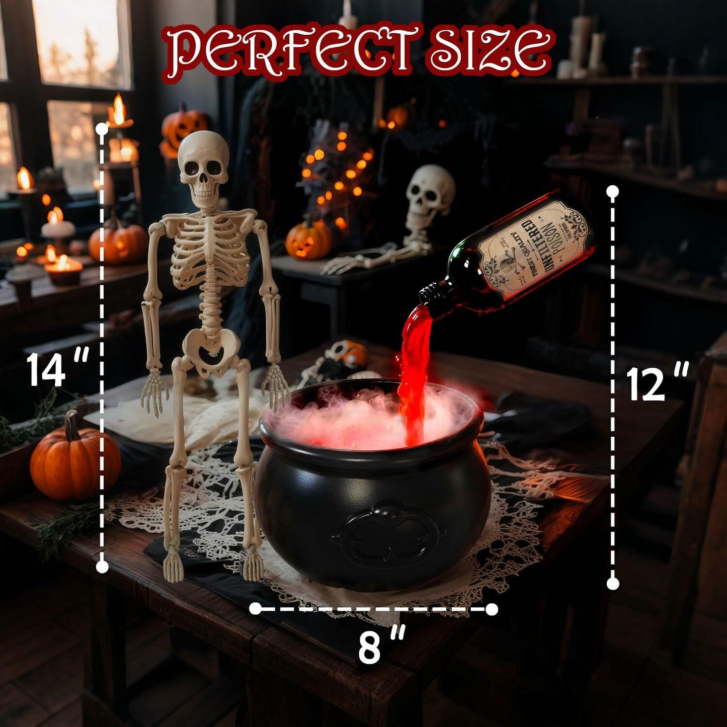 UPLAVIE Ultrasonic Mist Maker Fogger Halloween Decoration Black Cauldron