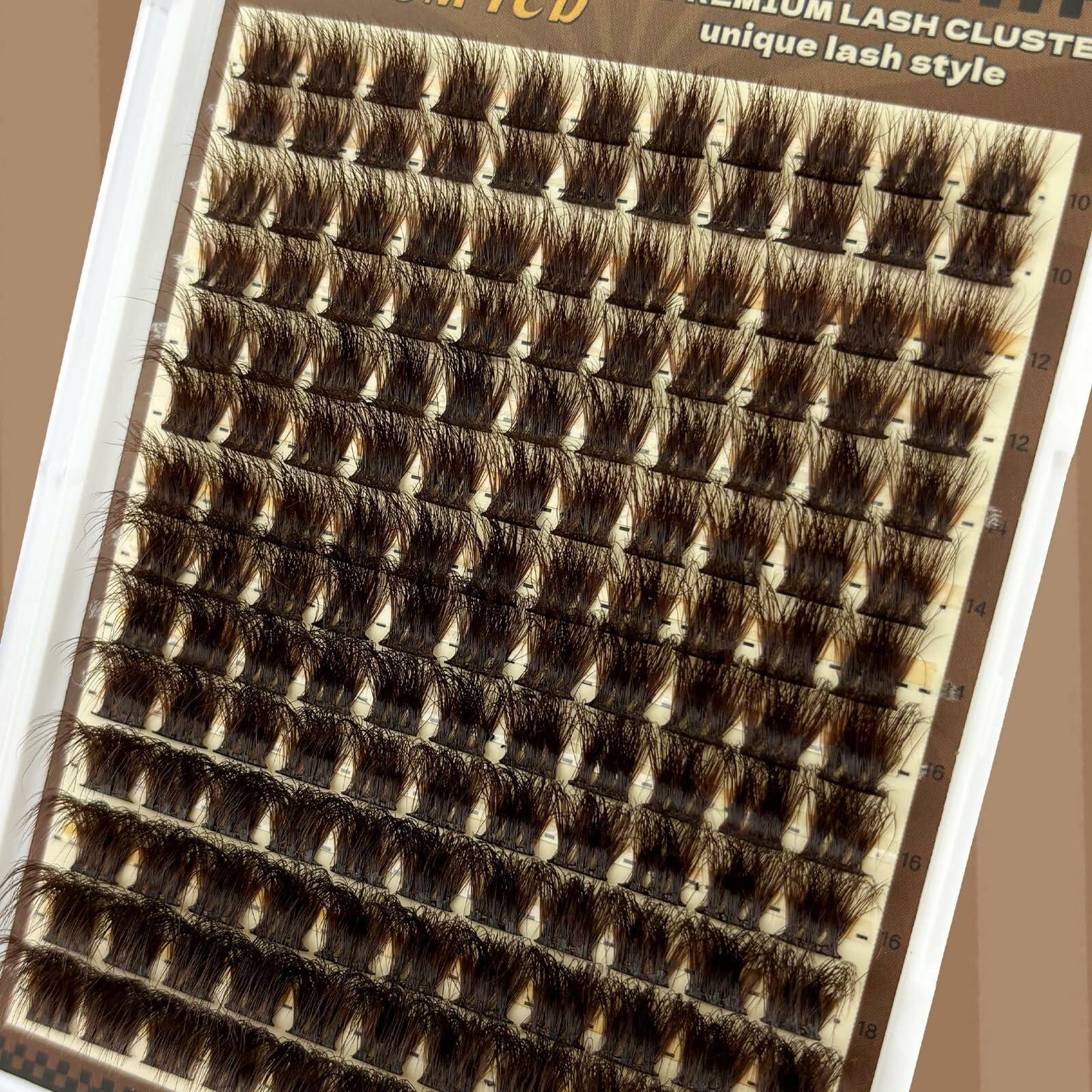 FOINEMYED Brown Lash Clusters 10-20mm 154PCS Fluffy Individual False Lashes