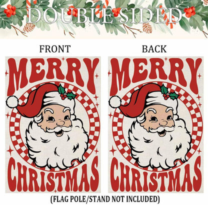 Fapulee Merry Christmas Garden Flag 12x18 Double Sided Santa Outdoor
