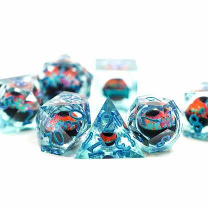 Maywin Dungeons & Dragons Liquid Core Dragon Eye Polyhedral Dice Set