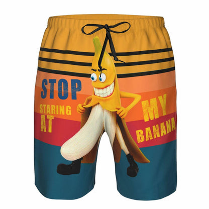 SolAzul Men's Swimming Trunks Funny Beach Board Shorts Quick Dry Large
