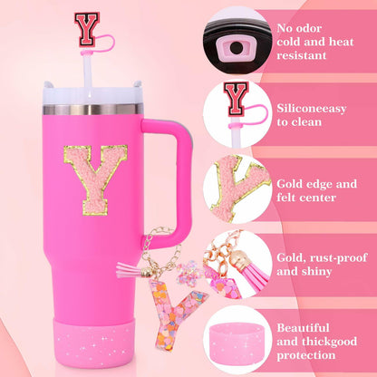 Liangang 9PCS Pink Stanley Cup Accessories Set for 30oz & 40oz Cups