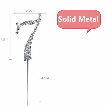 MAGJUCHE Silver 27" Crystal Number 27 Cake Topper Birthday Anniversary