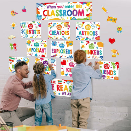 Supervitae 22pcs Motivational Posters Classroom Decor Multi Color Growth Mindset