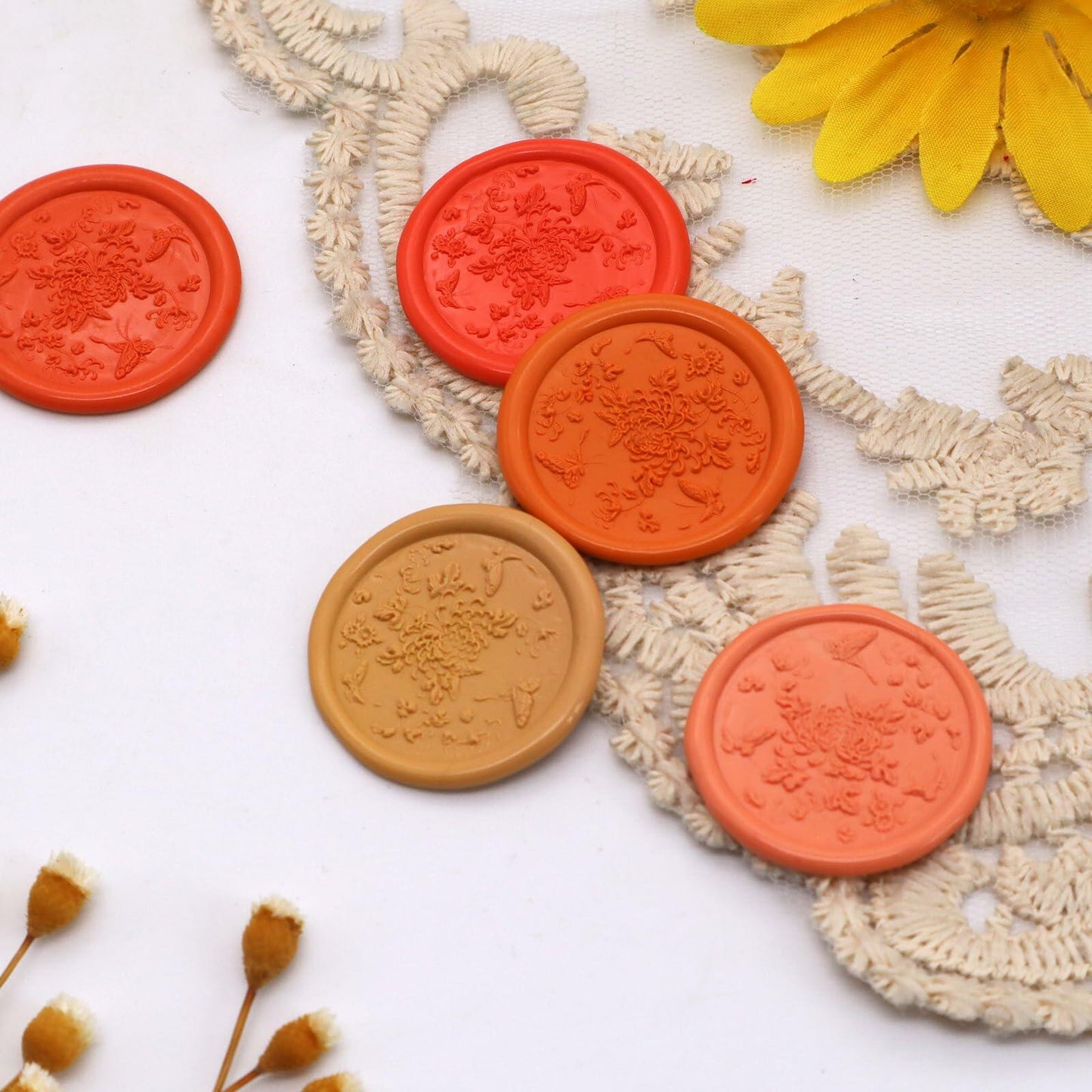 QINGNING Animalia Butterfly Wax Seal Stamp Laser Engraved Brass Head