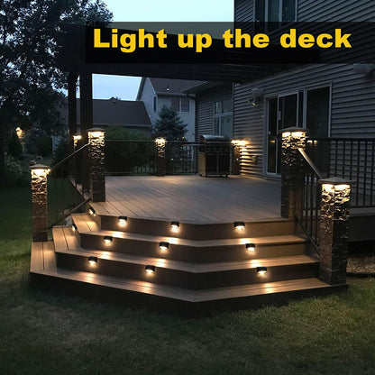 Phereu Solar Deck Lights 16 Pack LED Waterproof Outdoor Warm White Brown