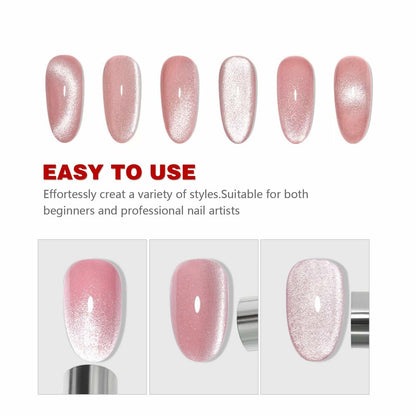 EVKILKJS 2PCS Cat Eye Magnet for Nails Silver Double-Head Nail Art Tool
