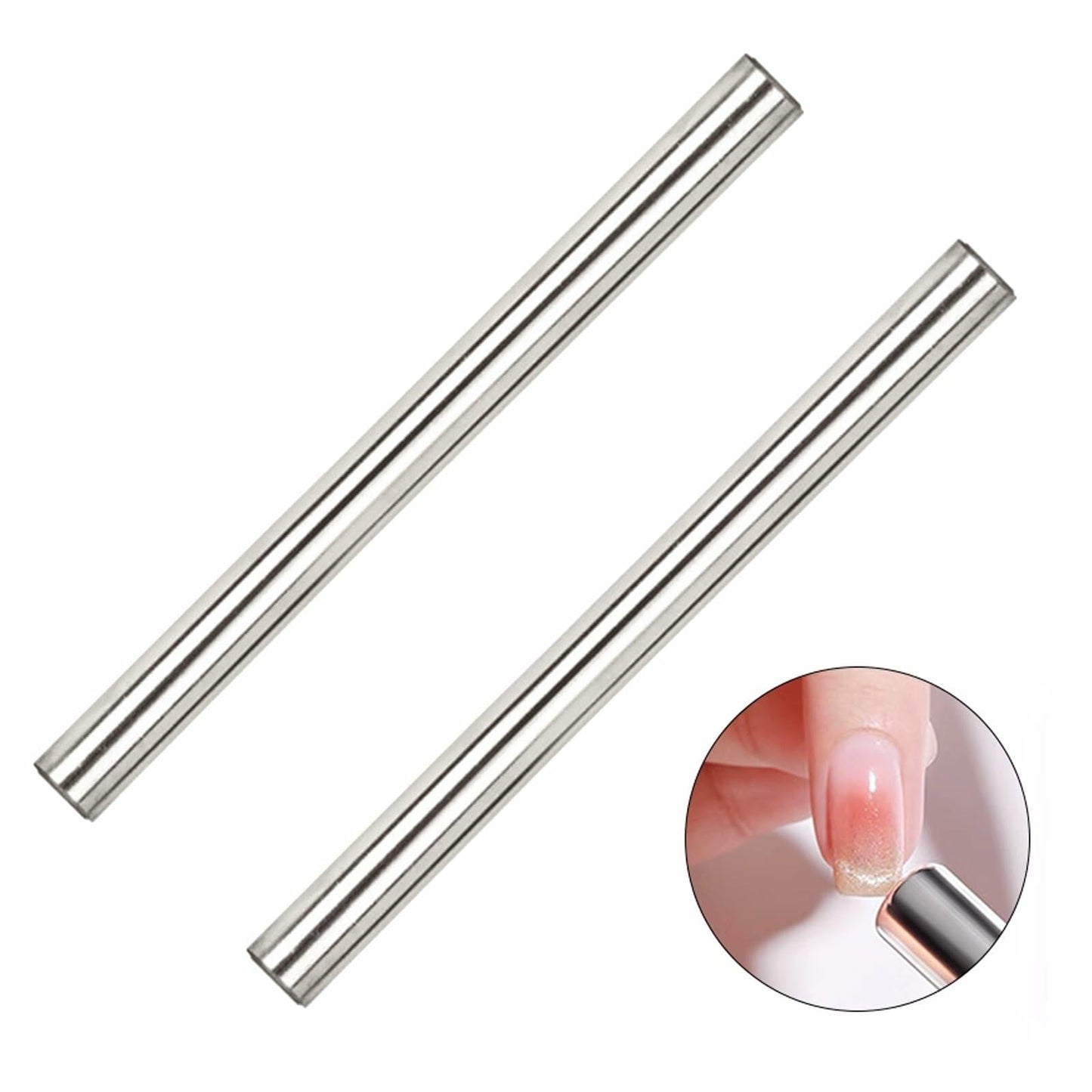 EVKILKJS 2PCS Cat Eye Magnet for Nails Silver Double-Head Nail Art Tool