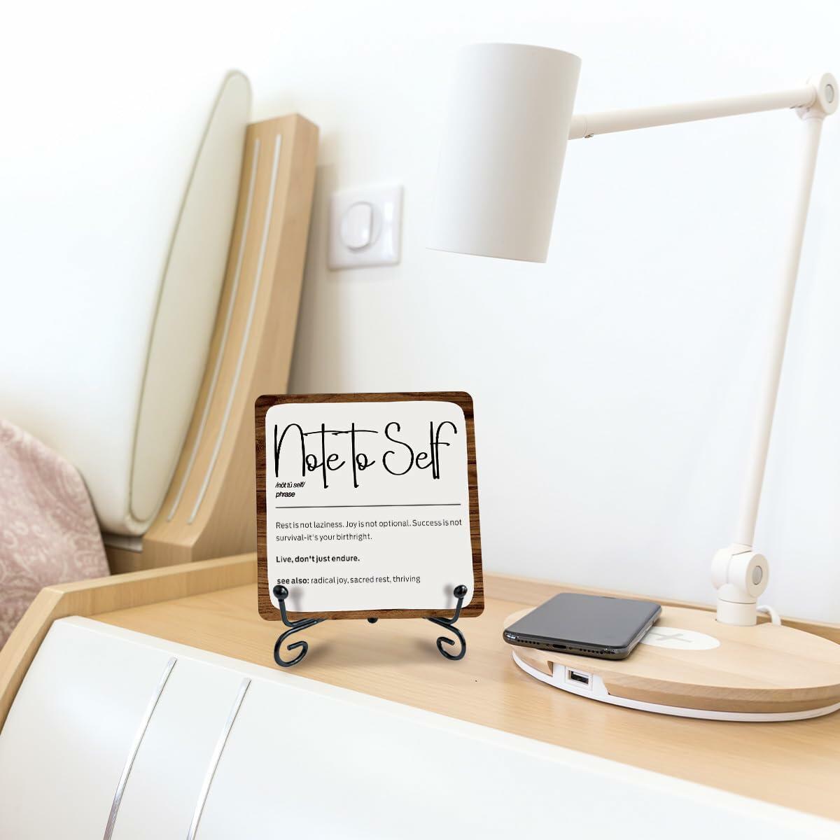 Ketsord Gossip Wood Plaque Note To Self Inspirational Quote 5x5 Minimalist