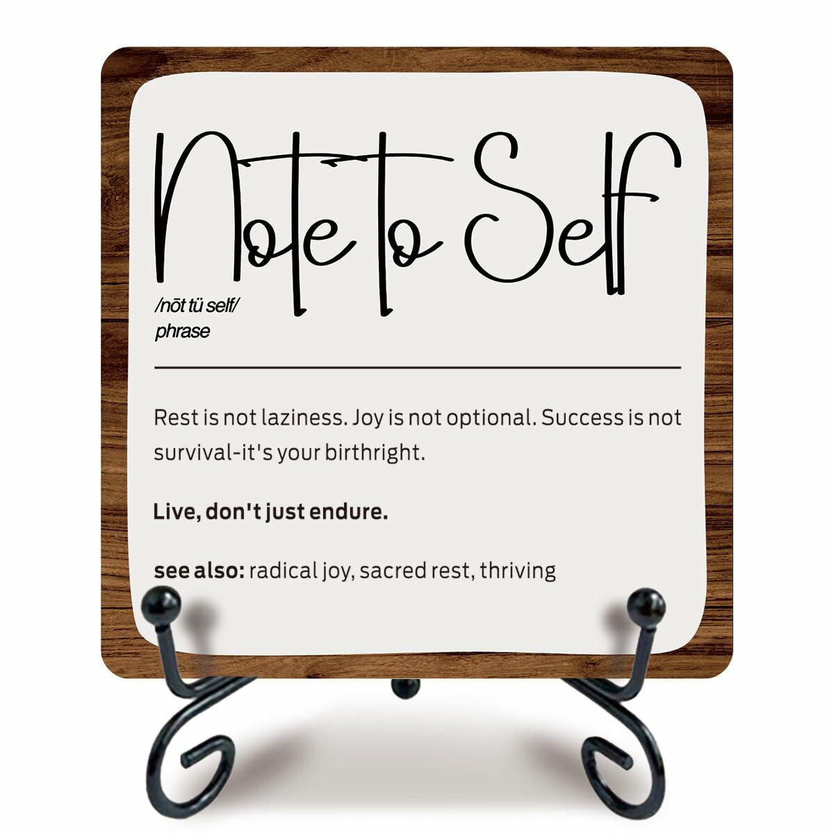 Ketsord Gossip Wood Plaque Note To Self Inspirational Quote 5x5 Minimalist