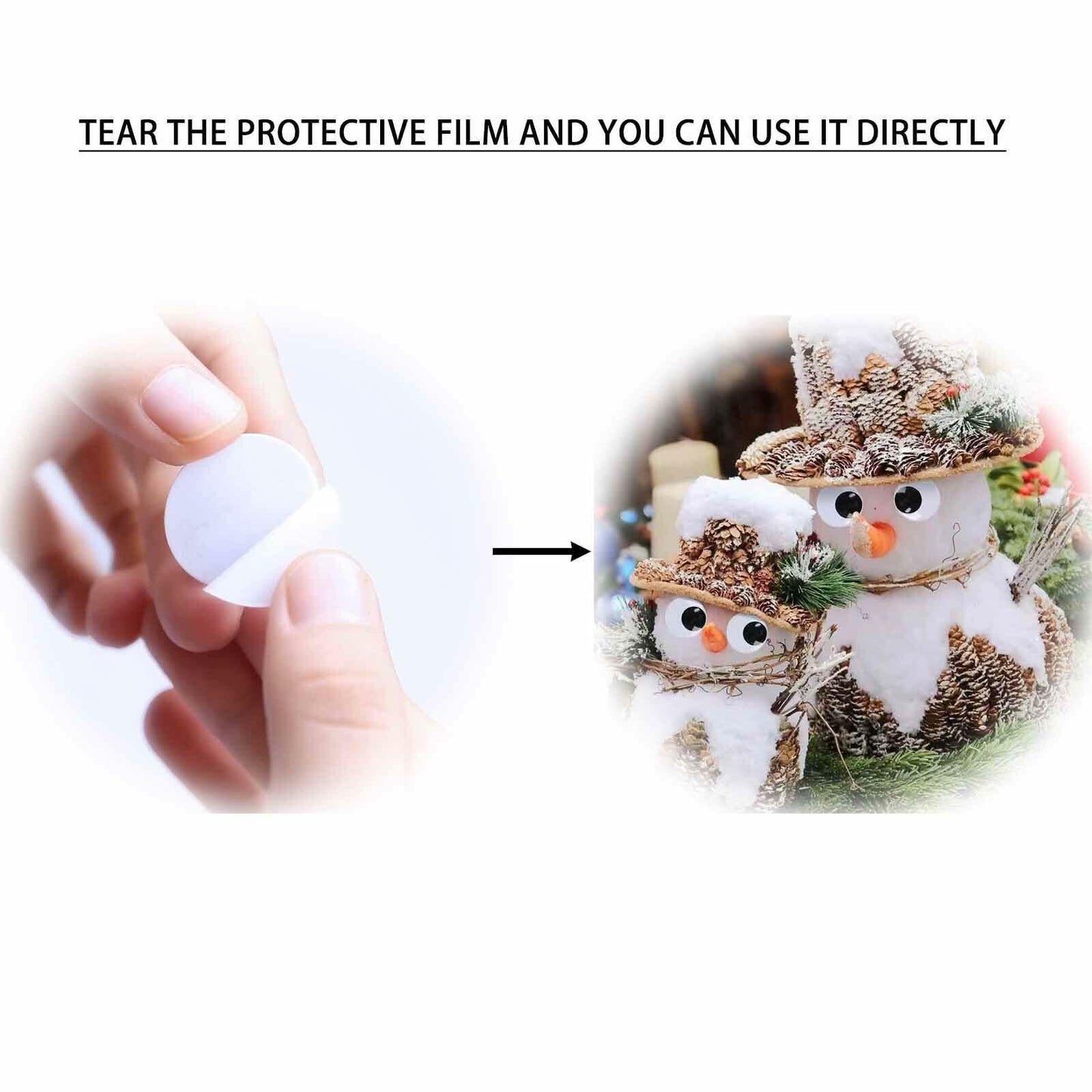humyeam 1000pcs 8mm White Self-Adhesive Googly Wiggle Eyes for Crafts