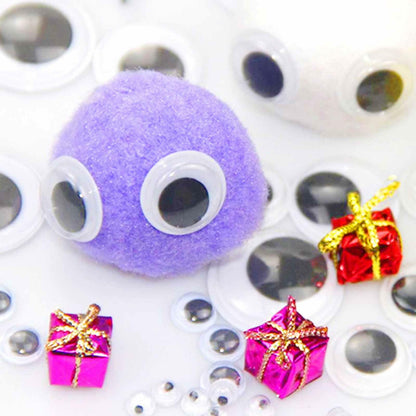 humyeam 1000pcs 8mm White Self-Adhesive Googly Wiggle Eyes for Crafts