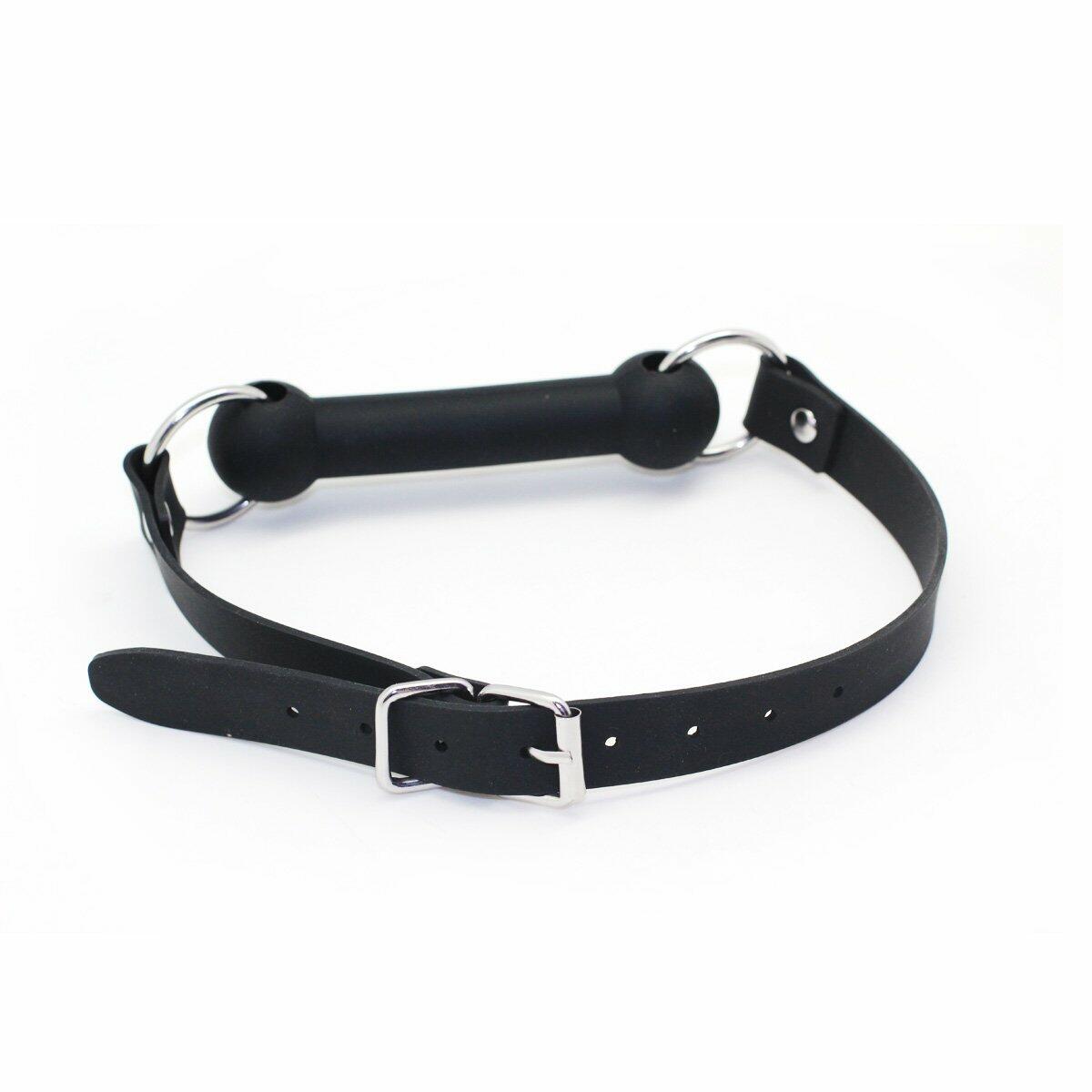 SMspade Sex Mouth Gag Bit Dog Bone Black BDSM Bondage Restraint