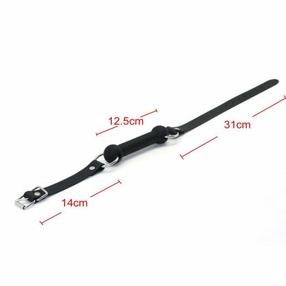 SMspade Sex Mouth Gag Bit Dog Bone Black BDSM Bondage Restraint