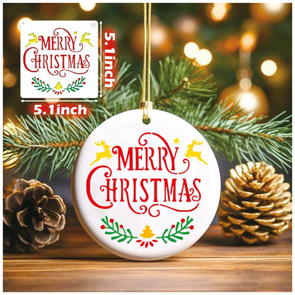 Christmas Craft Stencil Reusable Holiday Winter Painting Wood Glass