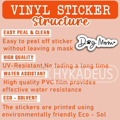 3Pcs Dog Mom Stickers Waterproof Vinyl Decals Laptop Phone Tumbler Cup