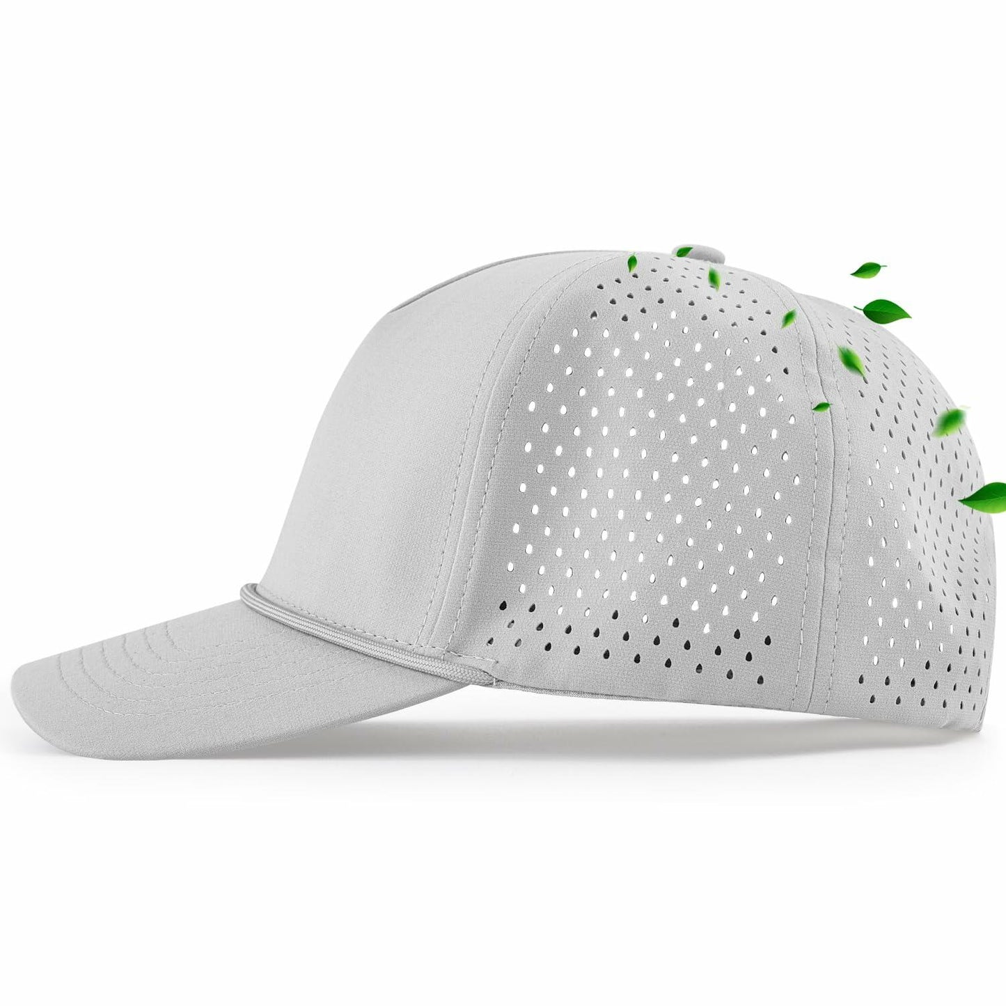 Falidem 5-Panel Trucker Hat Quick Dry Laser Cut Mesh Snapback Baseball Cap