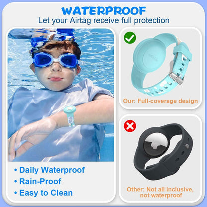 Kids AirTag Bracelet Waterproof Silicone Hidden Tracker Band Sheep Strawberry